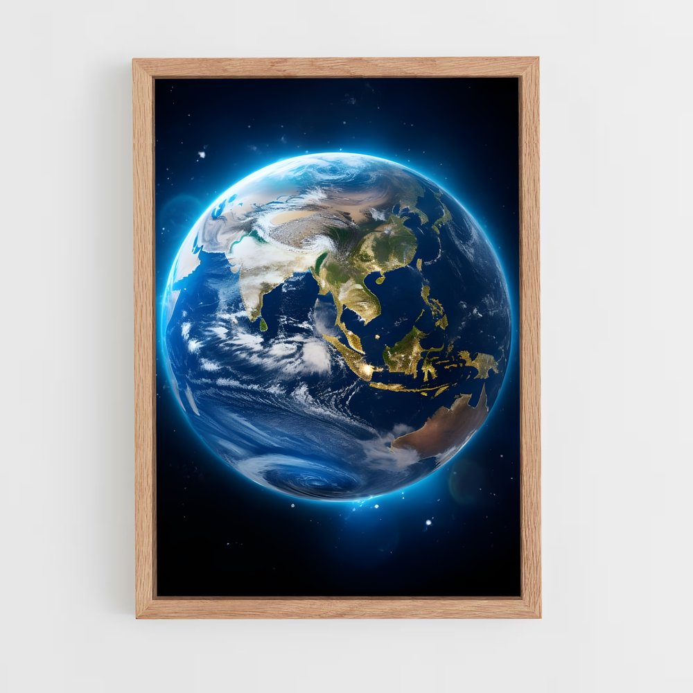 Poster Superbe Vue de la Terre depuis l'Espace – affiche Système solaire (vue 4)